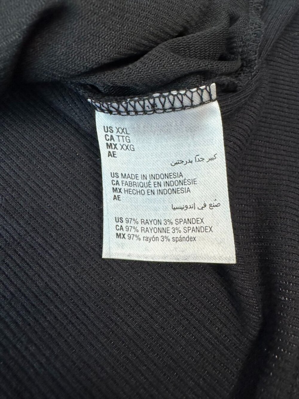 INC Black Ribbed Square Neck Long Sleeve Stretch Knit Top Size XXL D35 - Picture 3 of 5